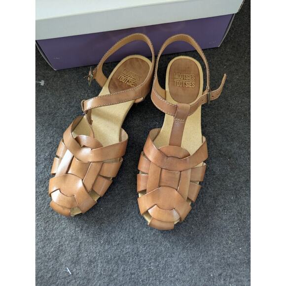 Mootsies Tootsies Italian Leather Sandals, Brown SZ 8.5 - Picture 1 of 14